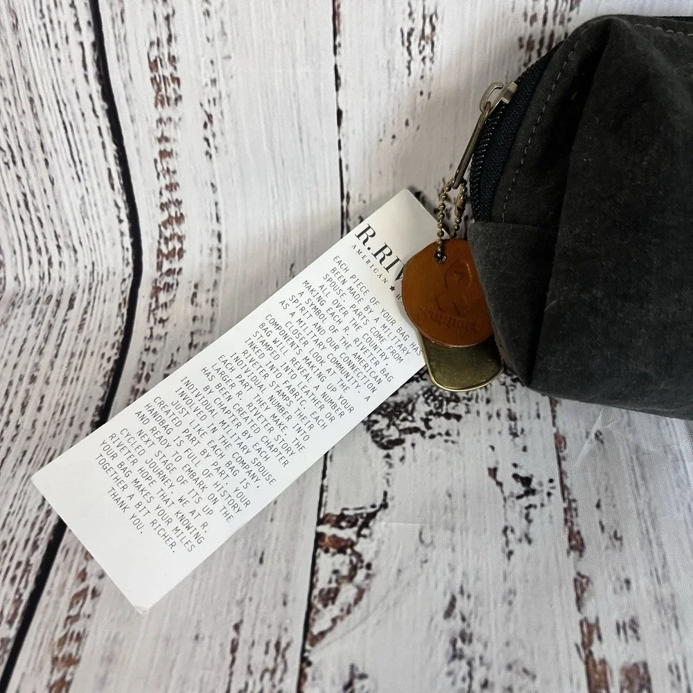 R. Riveter Black Canvas Mini Dopp Kit Distressed Canvas Military Handmade In USA